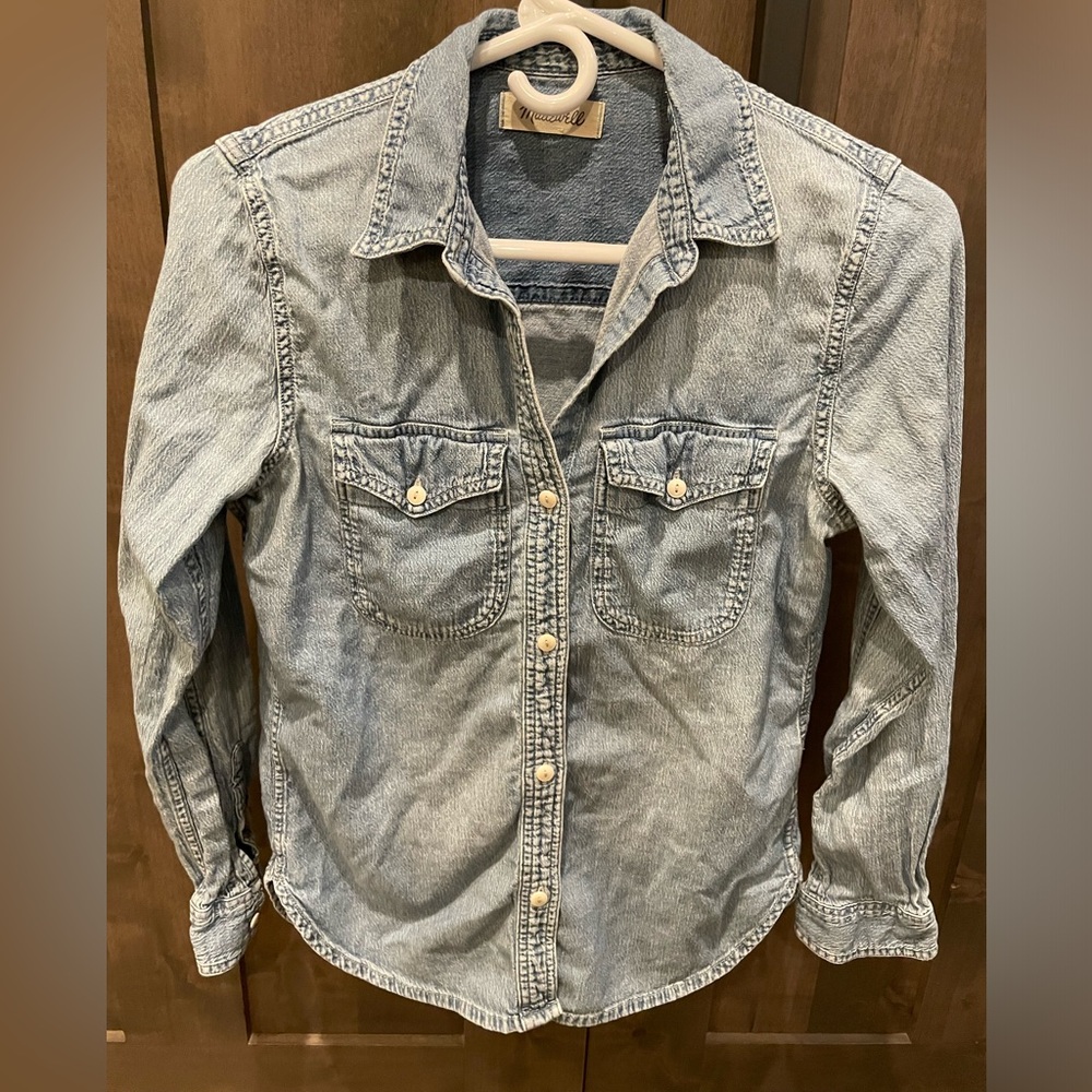 Madewell women’s denim shirt.